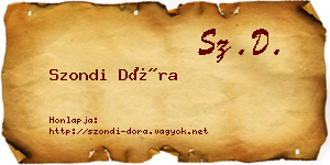 Szondi Dóra névjegykártya